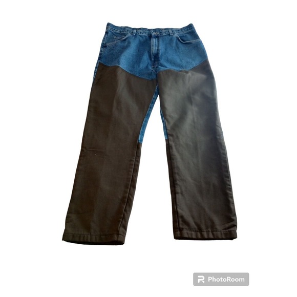 Wrangler Pro Gear Jeans Men Size W40 L32 Blue Hunting Denim Canvas Suspenders - Picture 4 of 12
